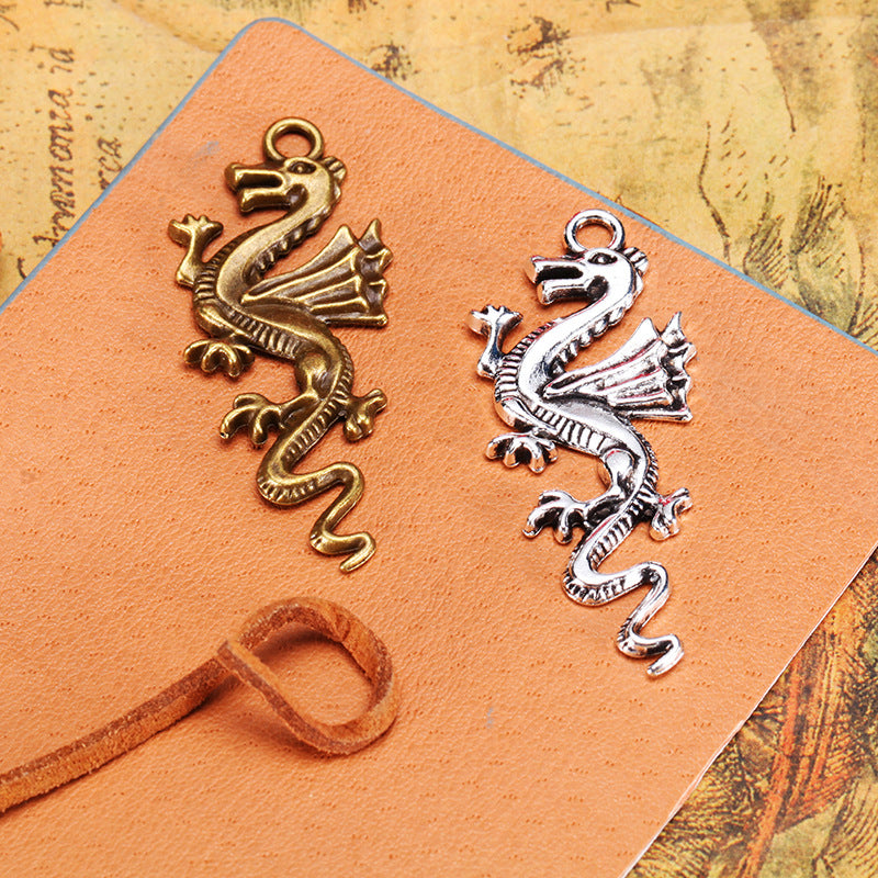 50x20mm Alloy Chinese Dragon Charm Pendant