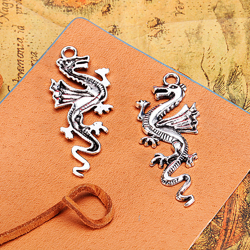 50x20mm Alloy Chinese Dragon Charm Pendant