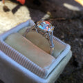 Silver Large Round Cubic Zirconia Vintage Prong Ring Alloy view 5