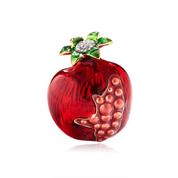 Red Pomegranate Enamel Metal Brooch Pin for Jackets and Lapels