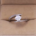 Silver Tone Square Clear Crystal Solitaire Ring Fashion Jewelry view 2