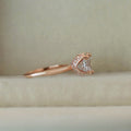Rose Gold Tone Crown Setting Ring with Clear Stone view 4