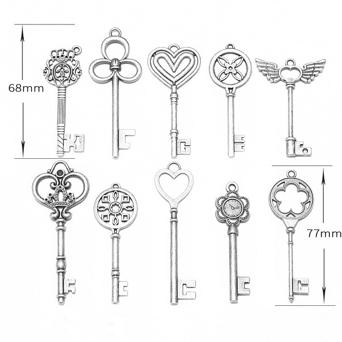 Vintage Alloy Keychain Charm Set