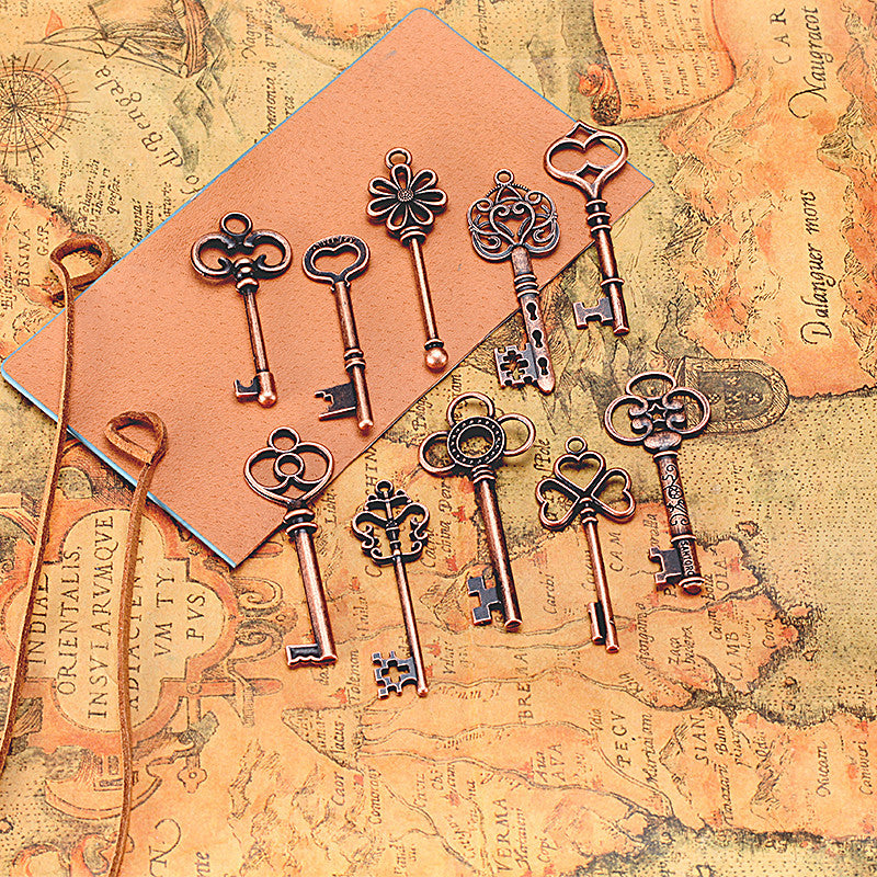 Vintage Alloy Keychain Charm Set
