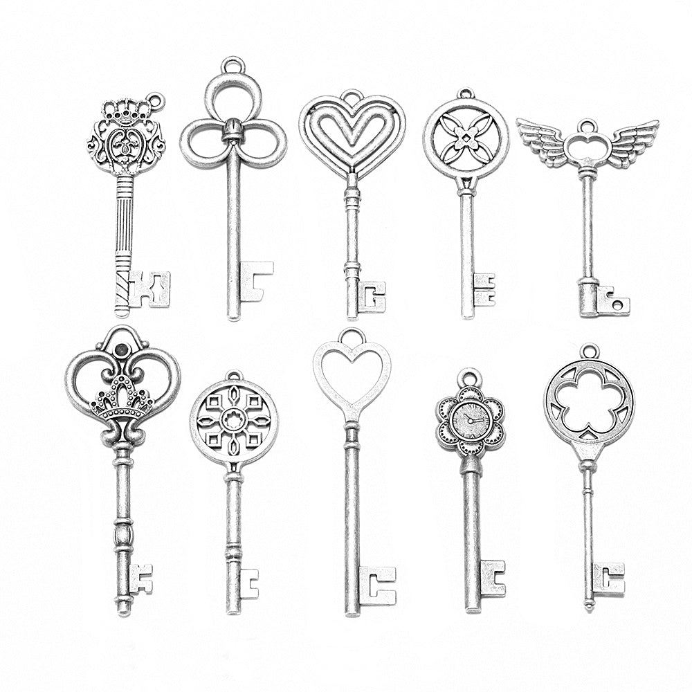 Vintage Alloy Keychain Charm Set