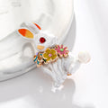 Yellow Gold Tone Rabbit Enamel Metal Brooch Pin for Jackets and Lapels view 3