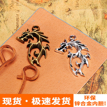 Openwork Flame Dragon Alloy Charms in Three Finishes