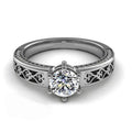 Silver Tone Round Clear Crystal Filigree Ring Fashion Jewelry view 2