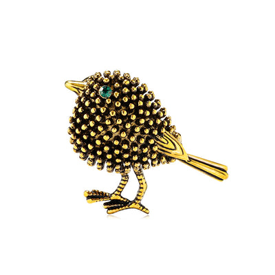 Front product view of the flower brooch pin in gold and black