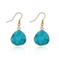 Gold Tone Irregular Oval Crystal Cluster Hook Earrings in Four Colors view 4