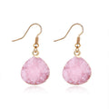 Gold Tone Irregular Oval Crystal Cluster Hook Earrings in Four Colors view 3