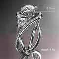 Silver Tone Round Stone Ring with Twisted Open Band view 5