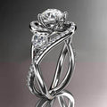 Silver Tone Round Stone Ring with Twisted Open Band view 1