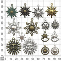 Antique Silver Sun and Moon Metal Charms with 15 Listed Options view 3