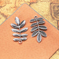 Textured Leaf Branch Metal Pendant Charm For Jewelry Making view 4