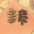 38x21mm Vintage Alloy Leaf Charm Pendant