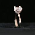 Rose Gold Tone Crown Setting Ring with Clear Stone view 3