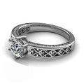 Silver Tone Round Clear Crystal Filigree Ring Fashion Jewelry view 3