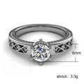 Silver Tone Round Clear Crystal Filigree Ring Fashion Jewelry view 5