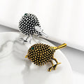 Black Gold Tone Flower Two Designs Metal Brooch Pin 3.5 x 2.6 cm view 4