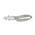 Silver Tone Rhinestone Tassel Bracelet With Two Crystal Patterns view 5