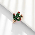 Green Gold Tone Cactus Enamel Metal Brooch Pin for Jackets and Lapels view 4