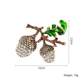 Green Gold Tone Flower Crystal Metal Brooch Pin 3.2 x 3.6 cm view 5