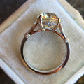 Silver Large Round Cubic Zirconia Vintage Prong Ring Alloy view 4