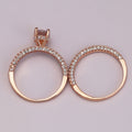 Oval Center Stone Three Row Ring Set With Clear Stone Accents view 4