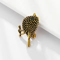Black Gold Tone Flower Two Designs Metal Brooch Pin 3.5 x 2.6 cm view 5