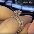 Oval Center Stone Three Row Ring Set With Clear Stone Accents view 5