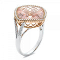 Two Tone Cushion Champagne Stone Statement Ring Design view 1