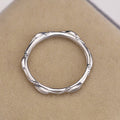 Silver Tone Sculpted Leaf Band Ring Fashion Jewelry view 3