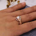 Rose Gold-Tone Branch Ring With Round Clear Center Stone view 4