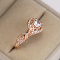 Rose Gold-Tone Branch Ring With Round Clear Center Stone view 3