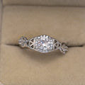 Silver Tone Round Clear Crystal Openwork Ring Fashion Jewelry view 3