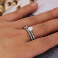 Silver Tone Double Loop Pavé Crystal Ring Fashion Jewelry view 4