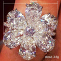 Silver Floral Cluster Statement Ring In A Polished Decorative Design view 5