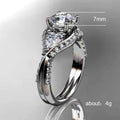 Silver Tone Heart Side Ring with Clear Center Stone view 5