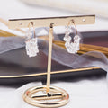 Clear Look Faceted Bead Wrapped Gold Hoop Earrings view 3