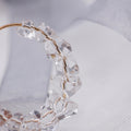 Clear Look Faceted Bead Wrapped Gold Hoop Earrings view 4