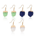 Gold Tone Textured Crystal Cluster Ball Hook Earrings in Three Colors view 1