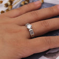 Silver Tone Round Clear Crystal Filigree Ring Fashion Jewelry view 4