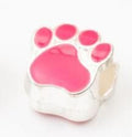 Paw Print Large Hole Bead in Nine Enamel Color Options view 4