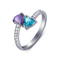 Silver Tone Double Heart Ring In Two Color Combinations view 6