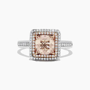 Silver-Tone Champagne Square Crystal Halo Ring Jewelry