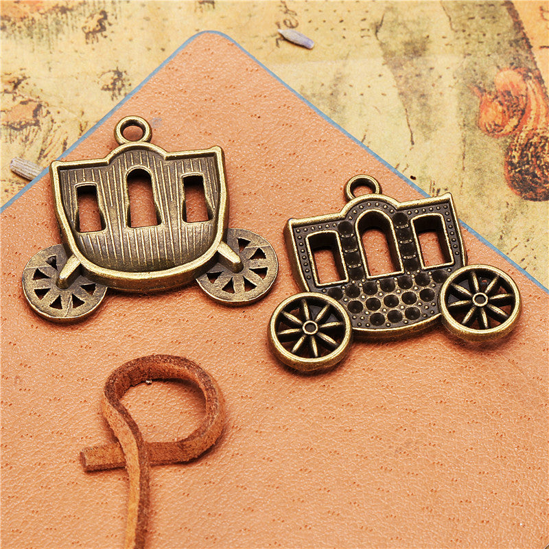 Alloy Pumpkin Carriage Charm Pendant 31x26mm