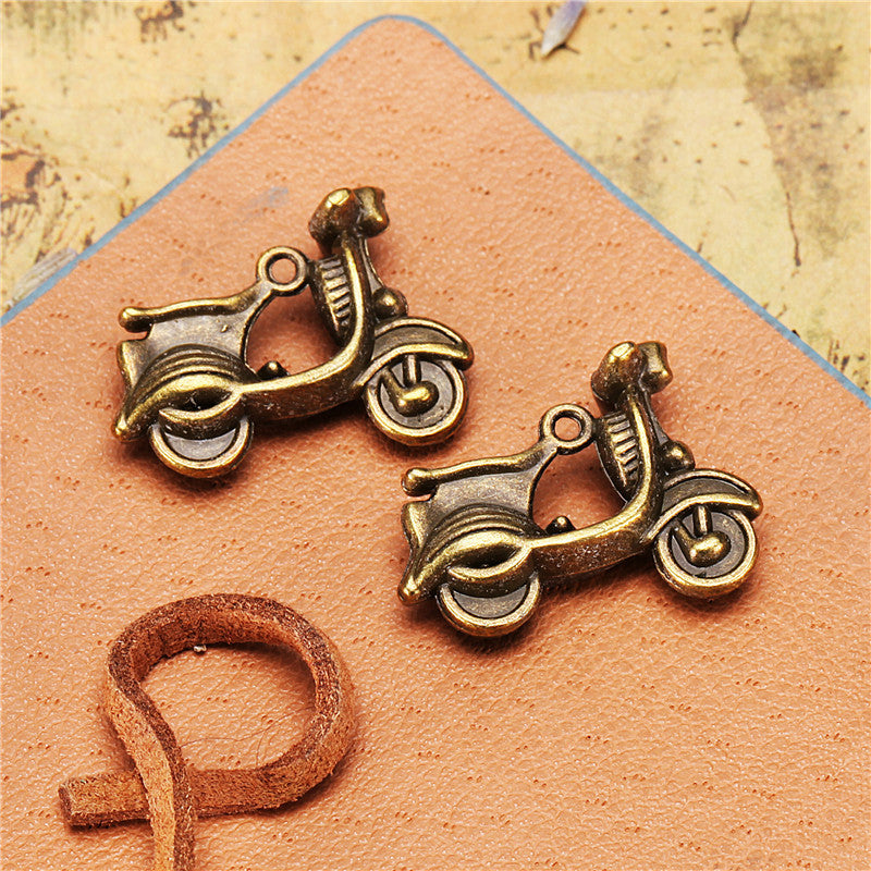 3D Motorcycle Alloy Charm Pendant 23x17mm