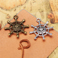 35mm Vintage Alloy Ship Wheel Charm Pendant