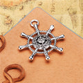 Rope Center Ship Wheel Metal Charm in 3 Finishes for Jewelry Crafts view 3